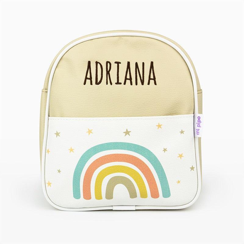 Mochila Personalizada Polipiel Arco Iris Soft Beige Mi Pipo - Nanetes #